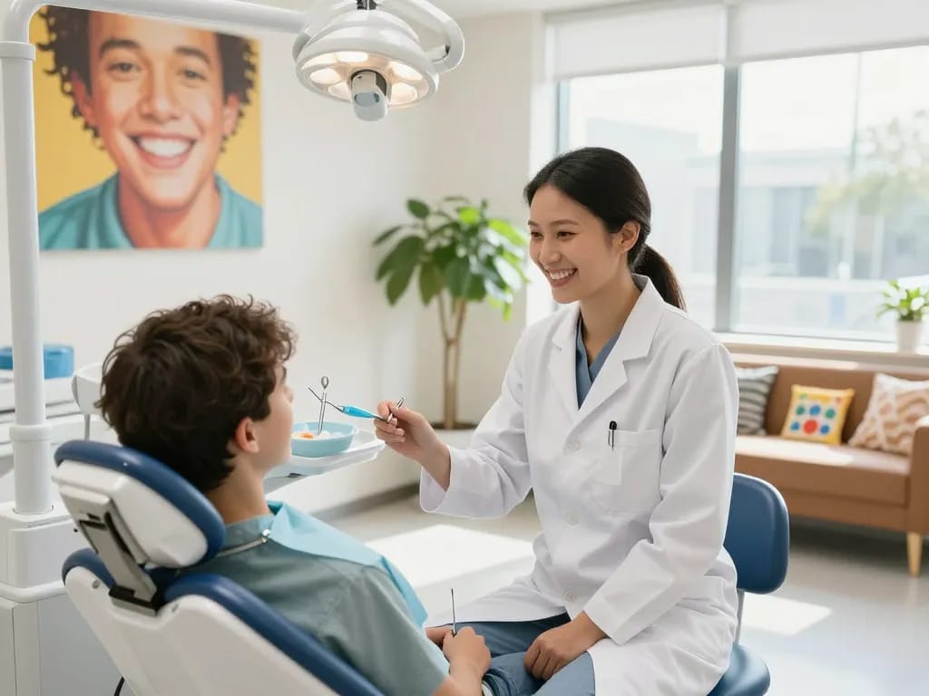 Dentist near me providing expert care in a welcoming dental clinic with natural light and friendly atmosphere.