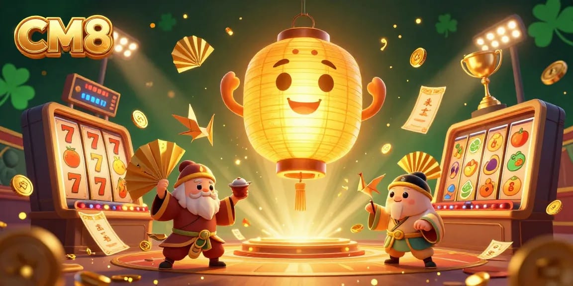 CM8 offers dynamic gaming action amid golden spirits and thrilling slot games in an enchanting casino environment.