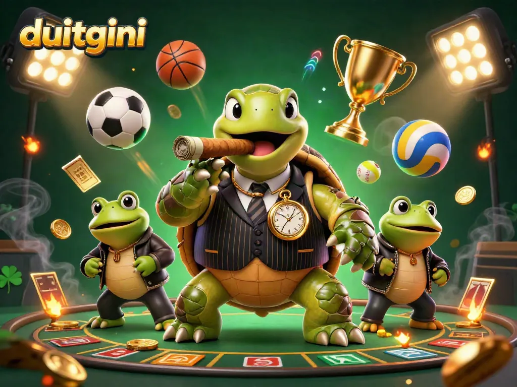 Engage with the dynamic Duitgini loan experience featuring a Snapping Turtle mobster and gaming elements.