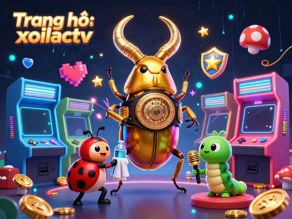 Experience Trang chủ xoilactv with vivid 3D casino-themed illustration featuring dynamic game elements and characters.