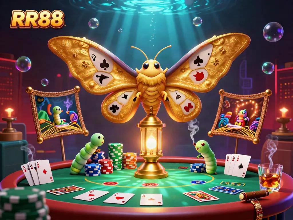 Experience thrilling RR88 gaming with golden-lit casino dreams and vibrant poker action.