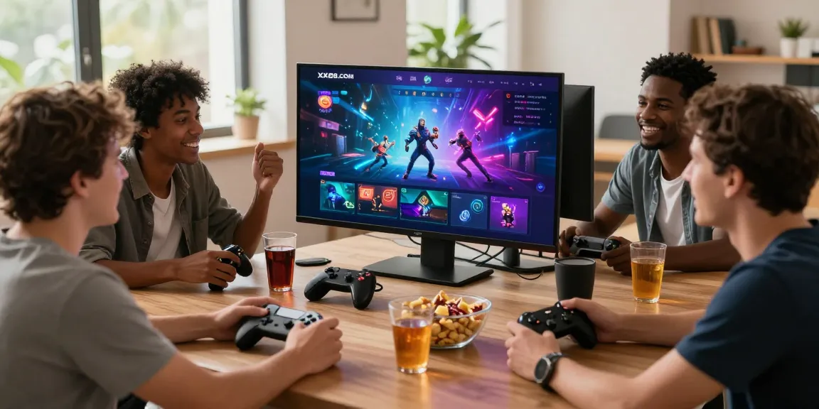 Group of friends enjoying gaming at XX88.COM platform, showcasing excitement and vibrant games.