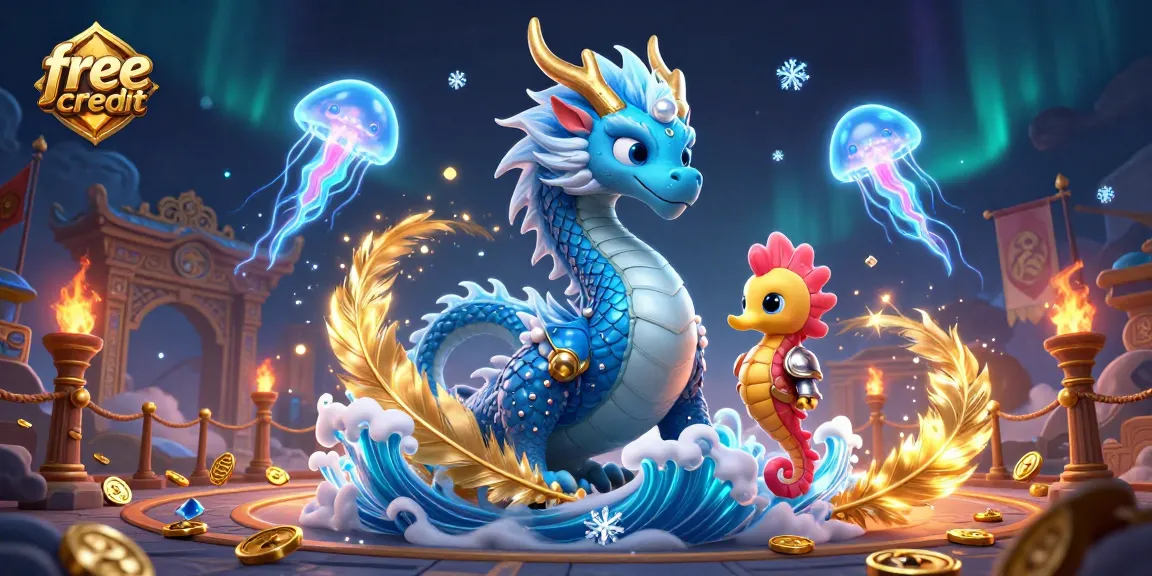 Engage in thrilling gameplay with free credit offers at top online casinos featuring vibrant ocean-themed characters.