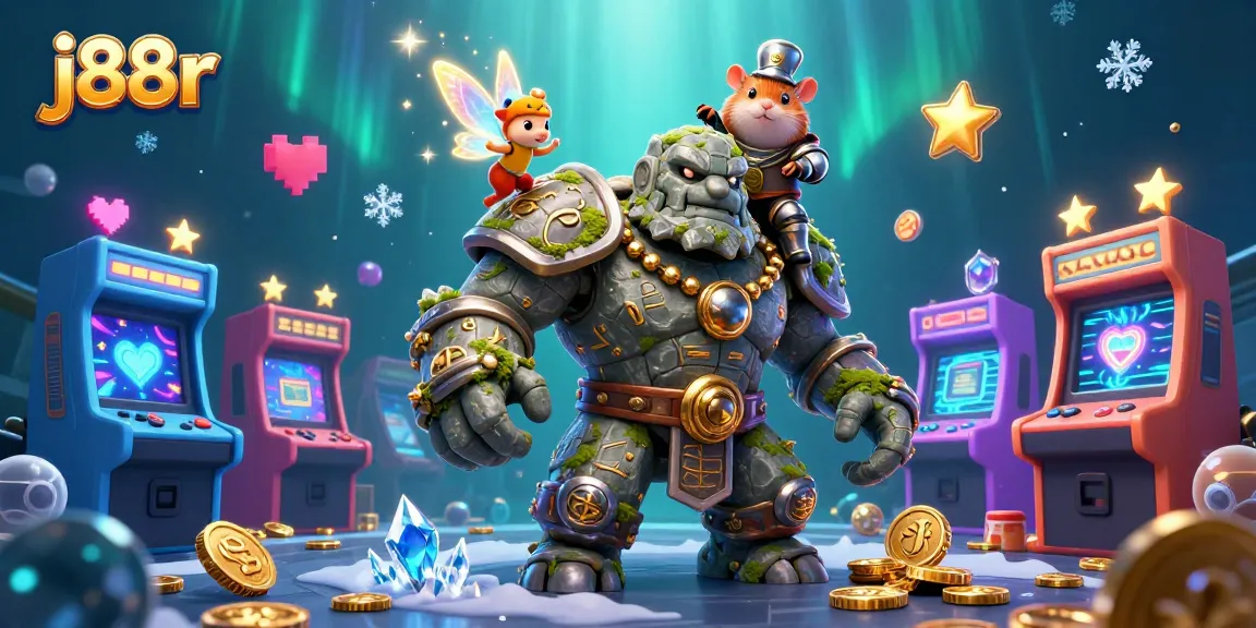 Engage with j88r's immersive gaming experience featuring magical characters and vibrant casino elements.