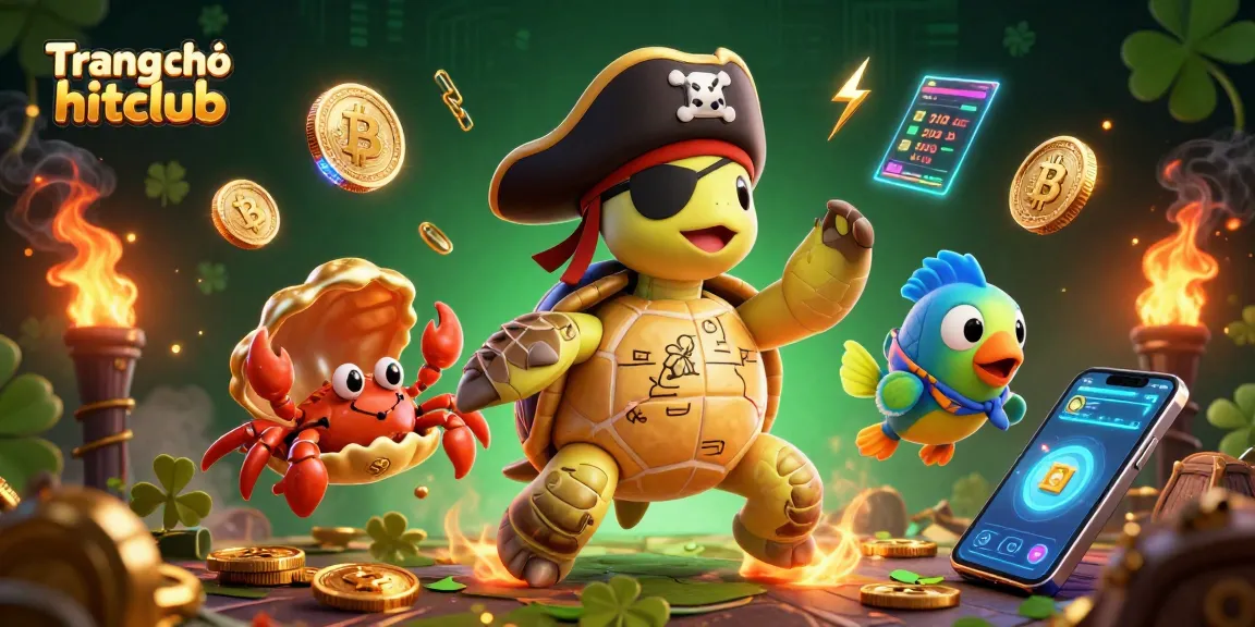 Engage in thrilling casino action with Trang chủ hitclub, showcasing vibrant characters and crypto elements.