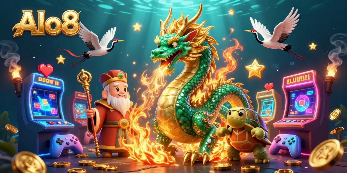 Alo8 brings luck and excitement with a jade dragon and vibrant gaming elements.