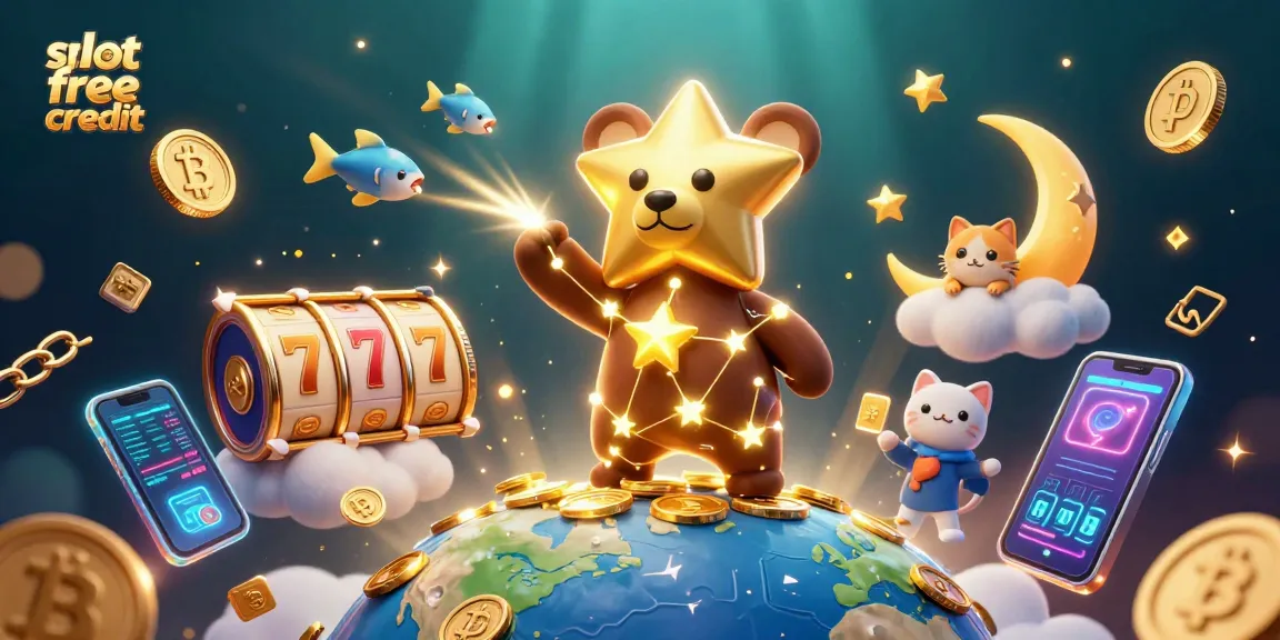 Experience the thrill of slot free credit with our inviting casino illustration, showcasing vibrant slot reels and golden coins.