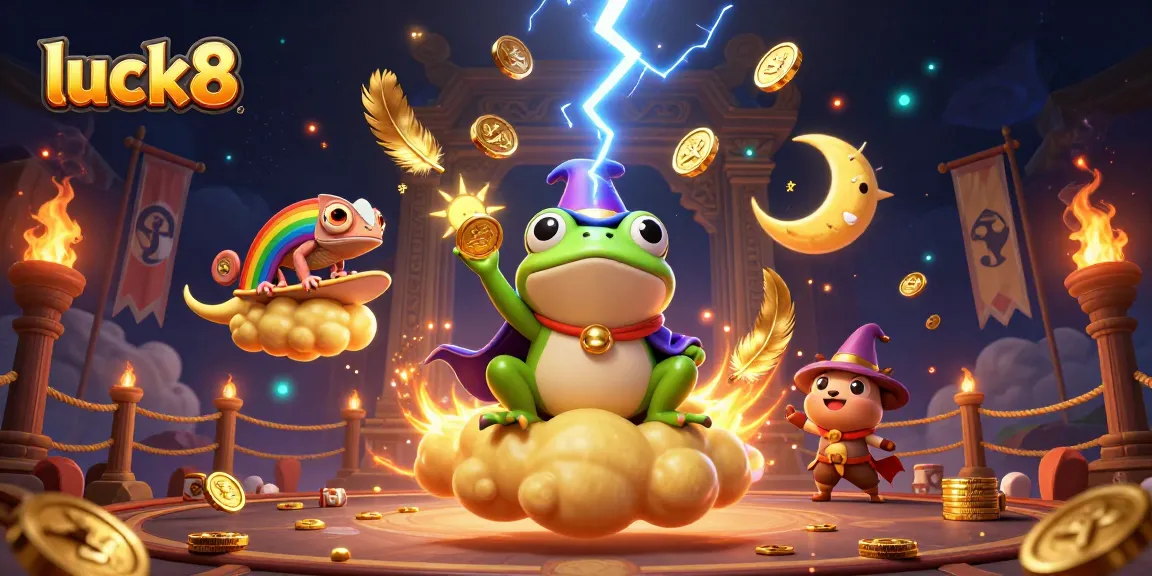 Engage in exciting gameplay at Luck8 with dazzling golden coins and vibrant characters.